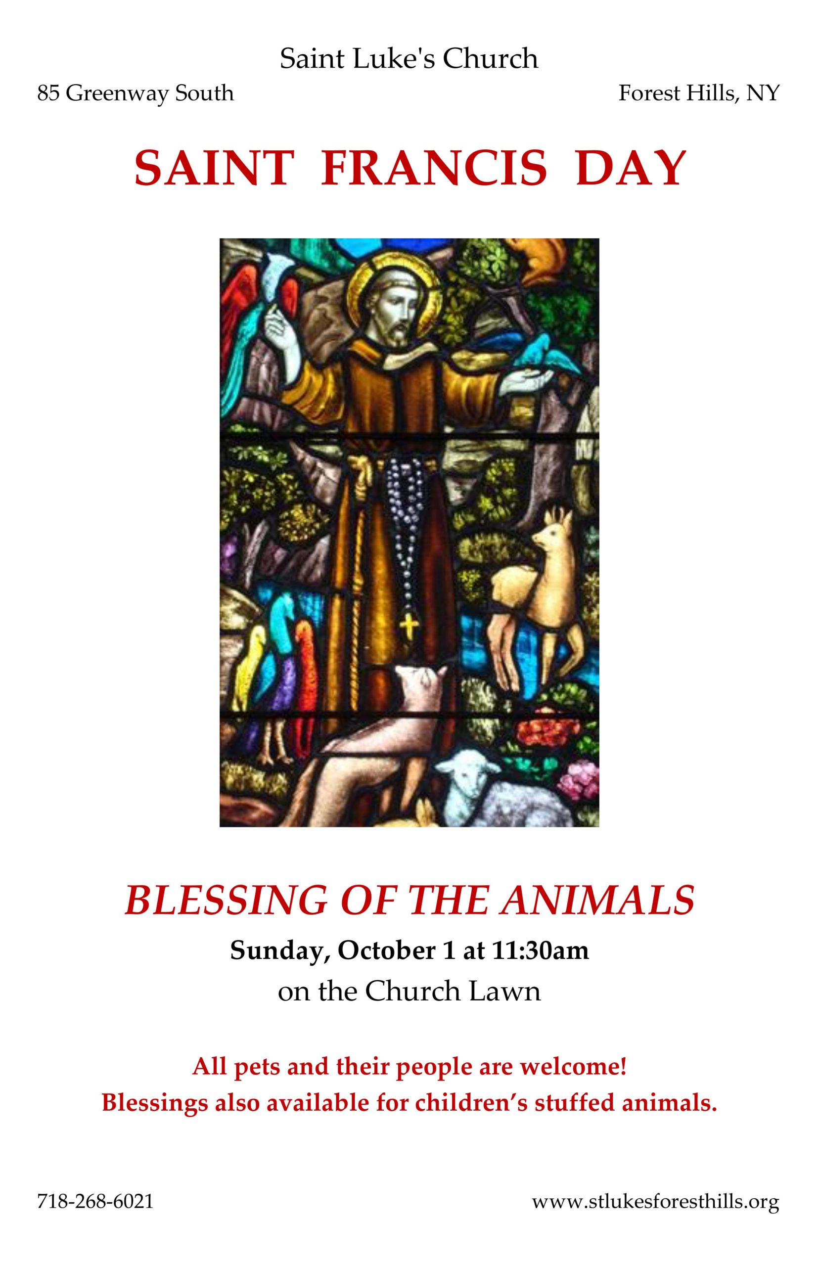 Saint Francis Day/The Blessing of the Animals St. Luke's Church